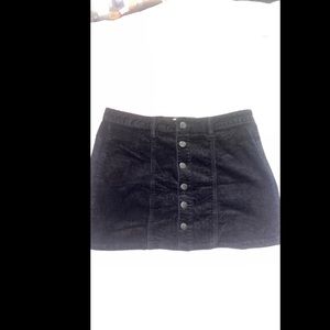 Black corduroy a-line skirt